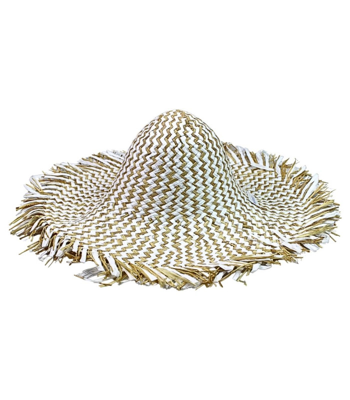 CAPELINA MIXTA DE FIBRA DE PAPEL Y RAFIA EN ZIGZAG