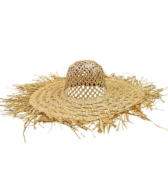 CAPELINA DE RAFIA 100% CON COPA CALADA