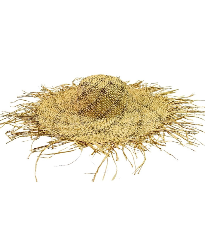 CAPELINA DE RAFIA 100% CON ACABADO DE CUERDA