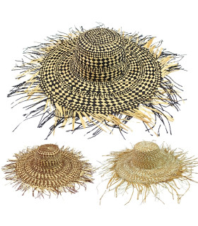 CAPELINA DE RAFIA 100% Y FIBRA DE PAPEL TRENZADA