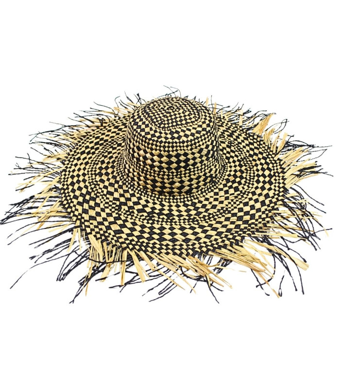 CAPELINA DE RAFIA 100% Y FIBRA DE PAPEL TRENZADA