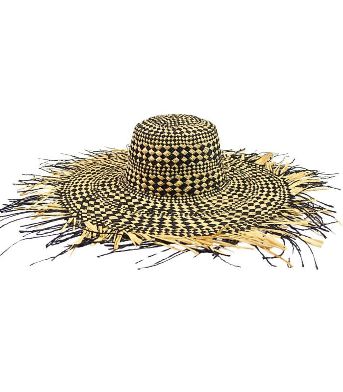 CAPELINA DE RAFIA 100% Y FIBRA DE PAPEL TRENZADA
