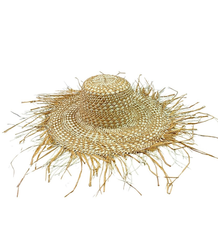 CAPELINA DE RAFIA 100% Y FIBRA DE PAPEL TRENZADA