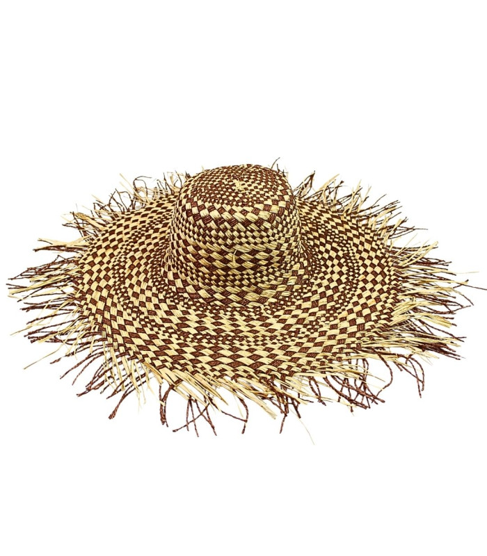 CAPELINA DE RAFIA 100% Y FIBRA DE PAPEL TRENZADA