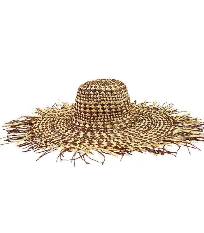 CAPELINA DE RAFIA 100% Y FIBRA DE PAPEL TRENZADA