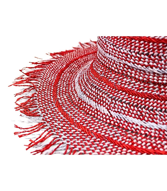 CAPELINA DE FIBRA DE PAPEL BICOLOR CON ACABADO DE FLECOS