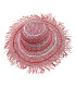 BICOLOR PAPER FIBER CAPELINE WITH FRINGED FINISH