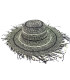 BICOLOR PAPER FIBER CAPELINE WITH FRINGED FINISH
