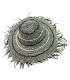 BICOLOR PAPER FIBER CAPELINE WITH FRINGED FINISH