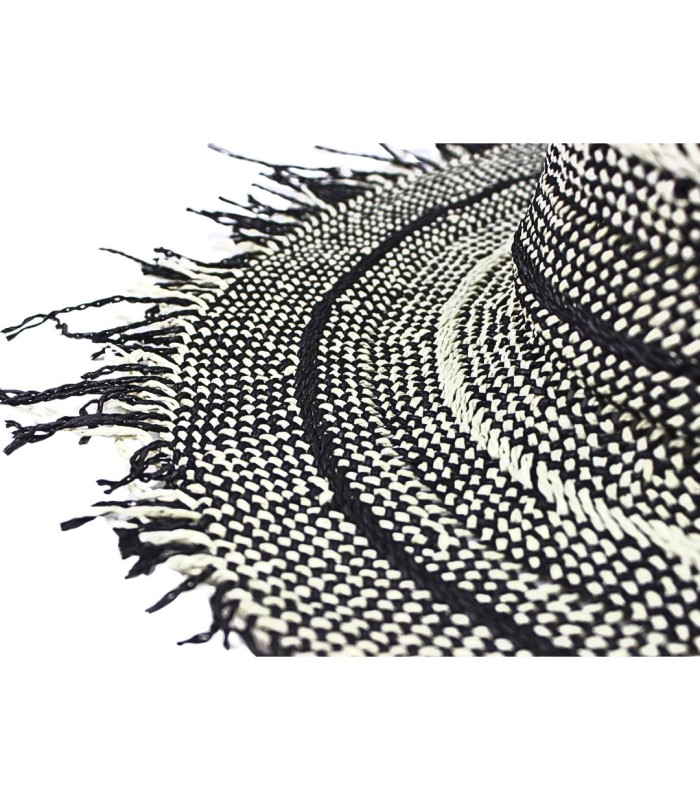 BICOLOR PAPER FIBER CAPELINE WITH FRINGED FINISH