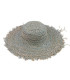 BICOLOR PAPER FIBER CAPELINE WITH FRINGED FINISH