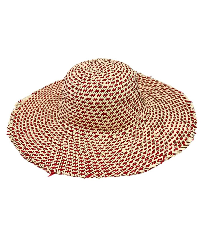 PAPER FIBER HAT WITH RAW EDGE FINISH