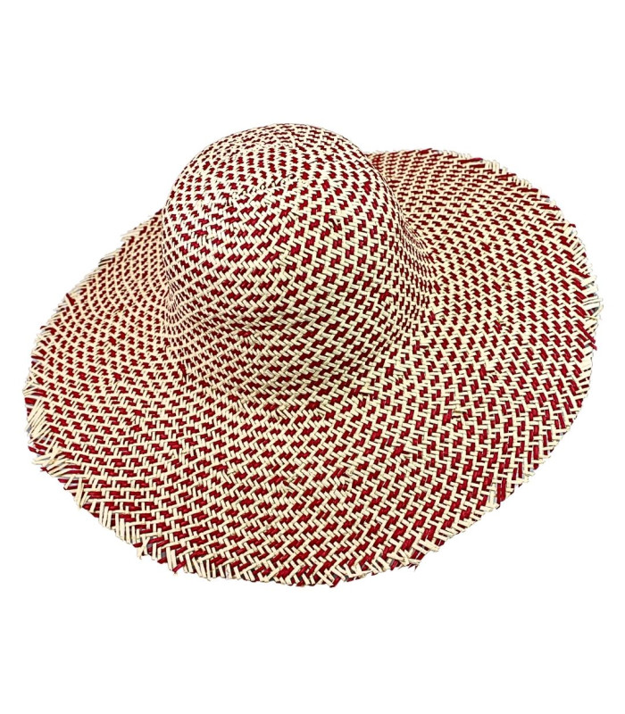 PAPER FIBER HAT WITH RAW EDGE FINISH