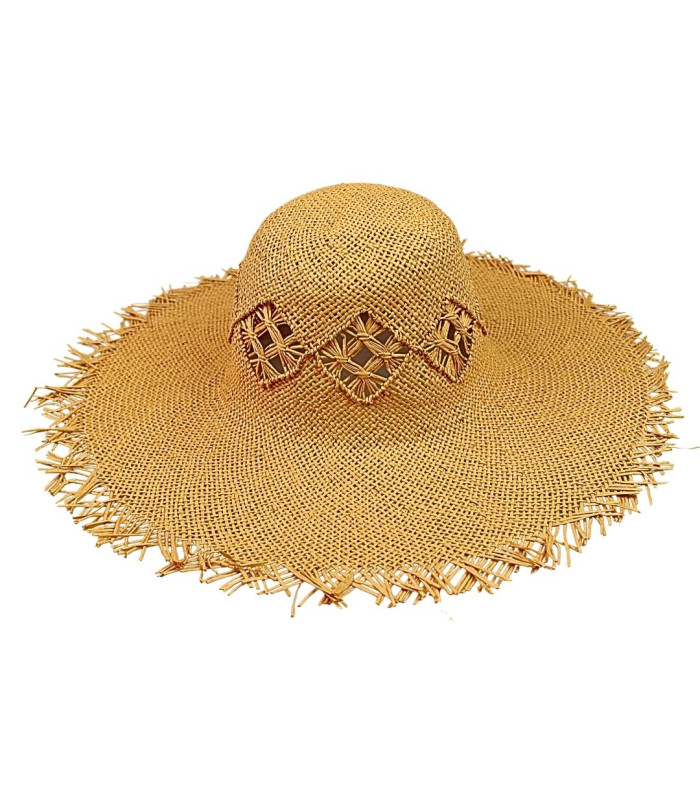 PAPER FIBER CAPELINA WITH FRINGED FINISH