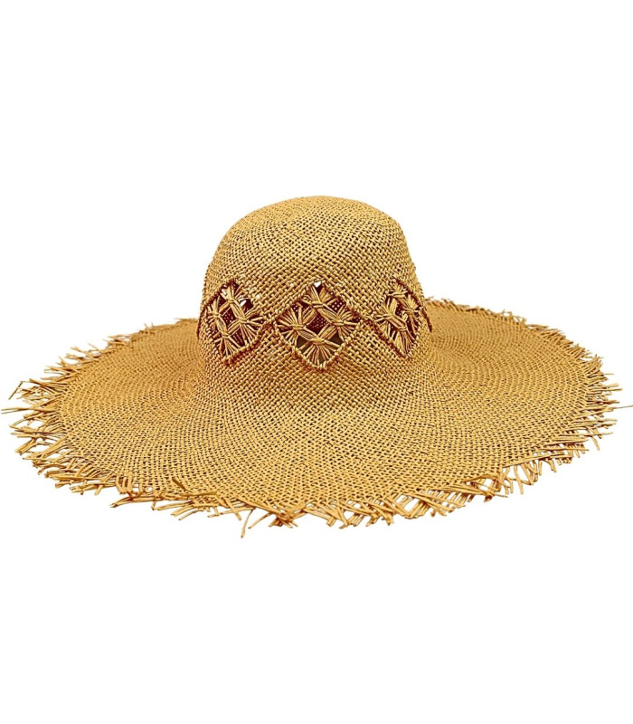 CAPELINA AUS PAPIERFASER MIT FRANSENABSCHLUSS