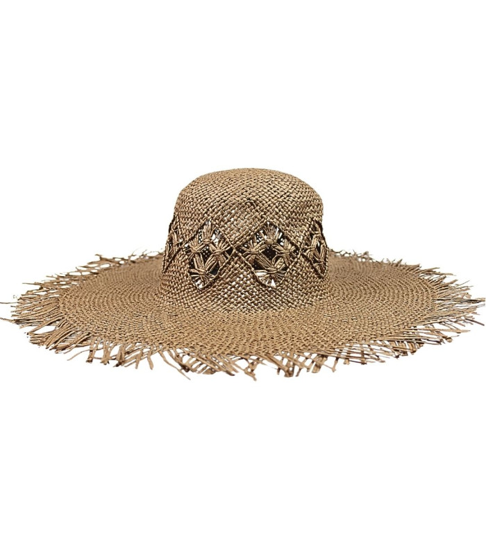 CAPELINA AUS PAPIERFASER MIT FRANSENABSCHLUSS