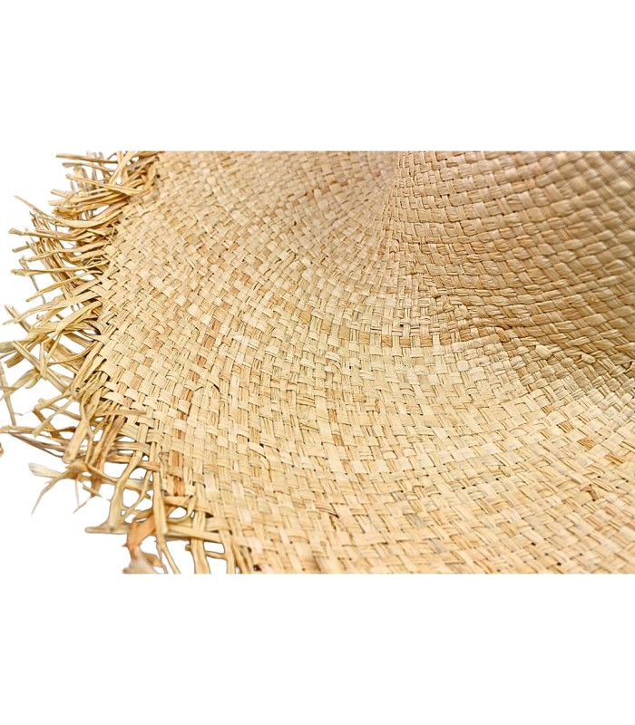 BRAIDED RAFFIA STRAW CAPELINE – FRINGED FINISH