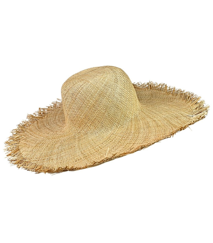 BRAIDED VEGETABLE FIBRE CAPELINE – FRINGED FINISH