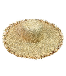 CAPELINA TRENZADA DE FIBRAS VEGETALES - ACABADO DE FLECOS