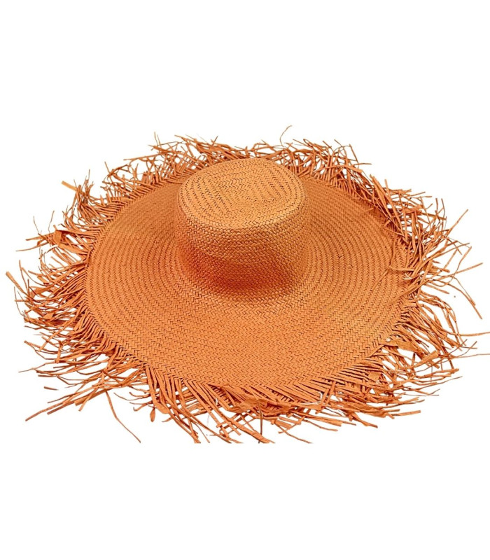 CAPELINA DE FIBRA DE PAPEL TRENZADA - ACABADO DE FLECOS