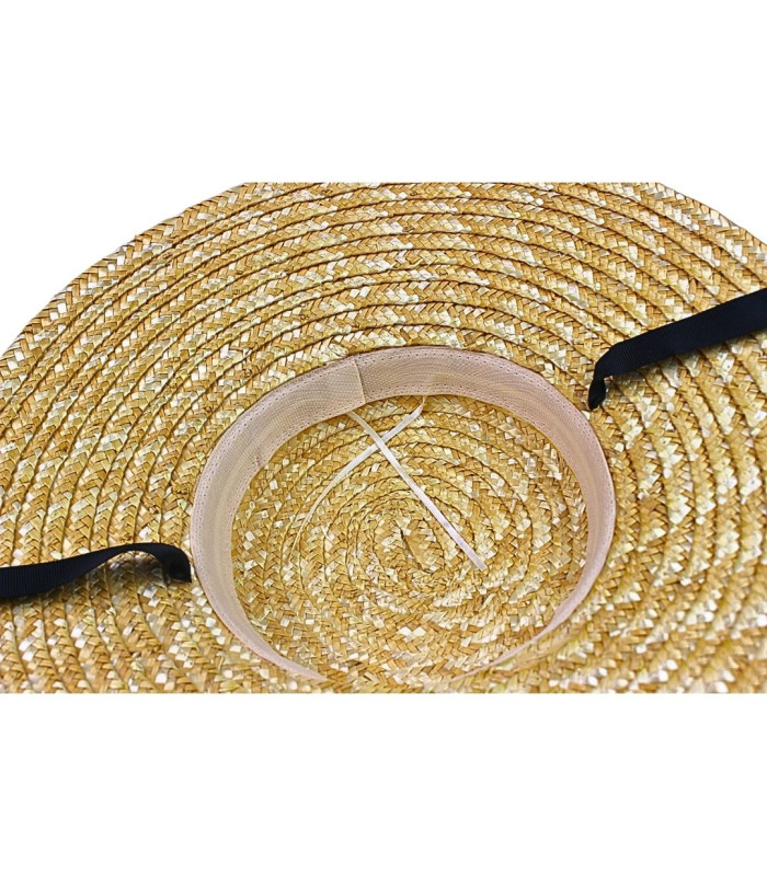 PAMELA DE PALHA NATURAL TRANÇADA COM FITA – AJUSTÁVEL