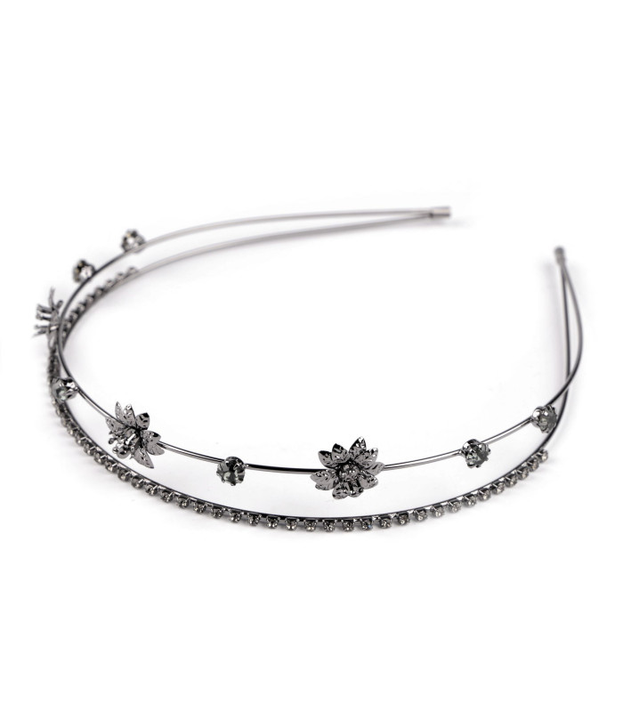 DOUBLE ROW RHINESTONE TIARA