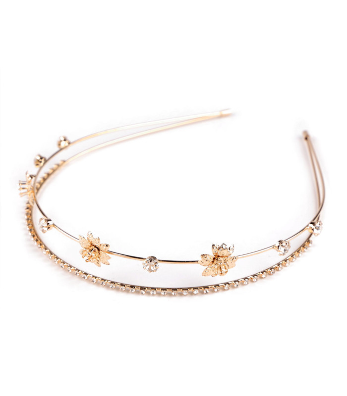 DOUBLE ROW RHINESTONE TIARA