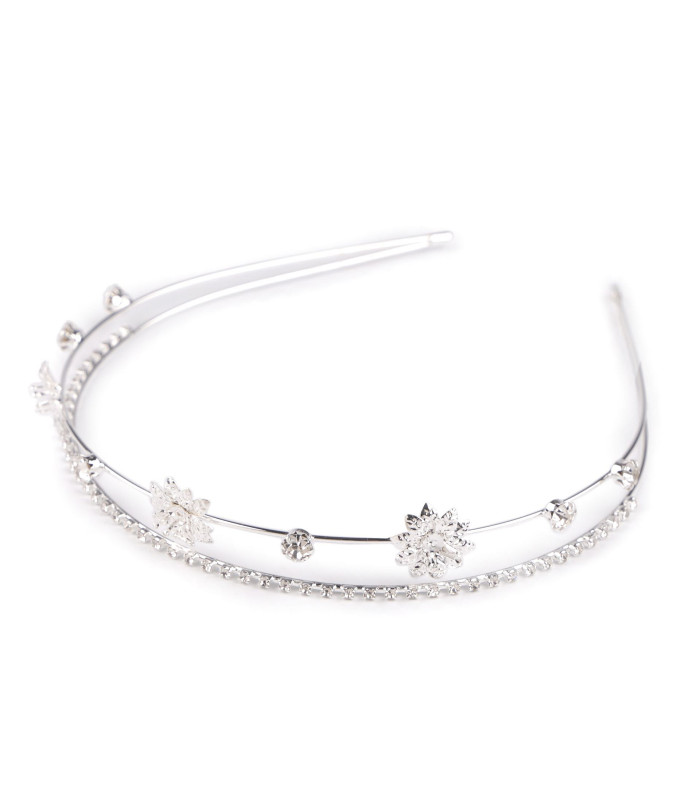 DOUBLE ROW RHINESTONE TIARA