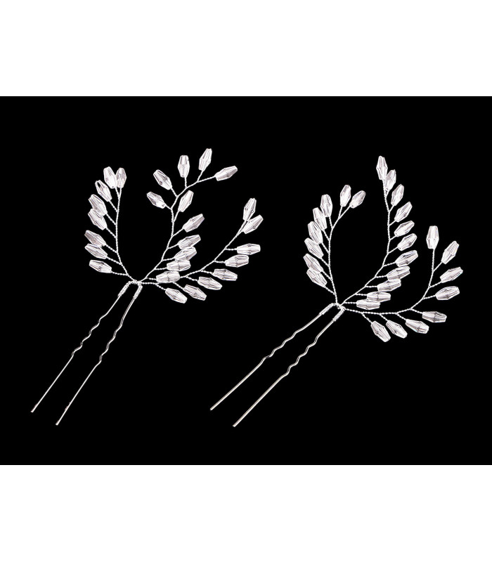 CUT GLASS BEAD HAIRPIN – 2 UNITS