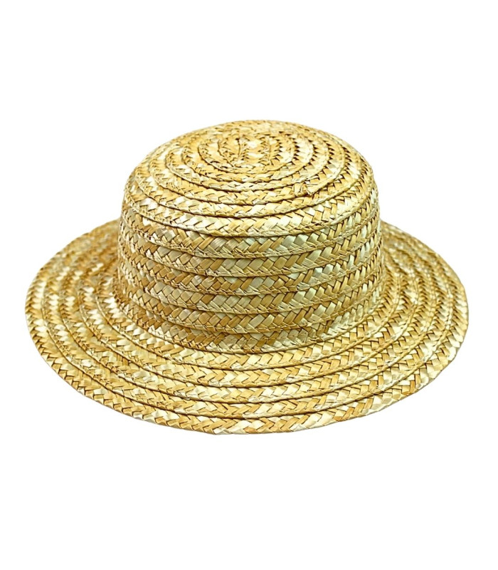 Canotier Infantil em Palha Trançada Natural - 5 Tamanhos