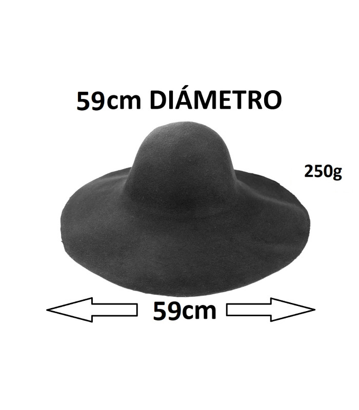 100% Merinowolle Filz Capeline / 59 cm Durchmesser - 250g