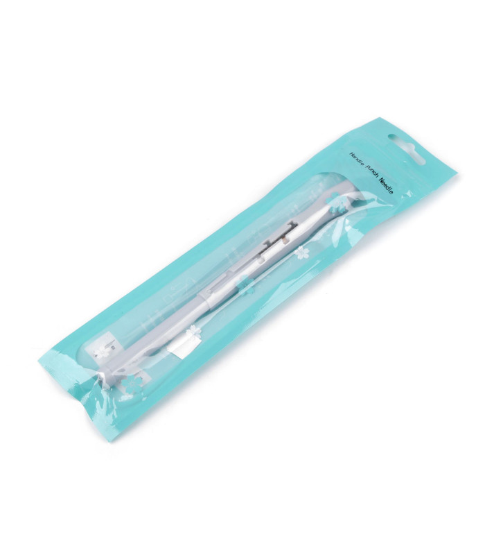 STICKSTIFT MIT HOHLER PUNCH-NADEL (HELLGRAU)