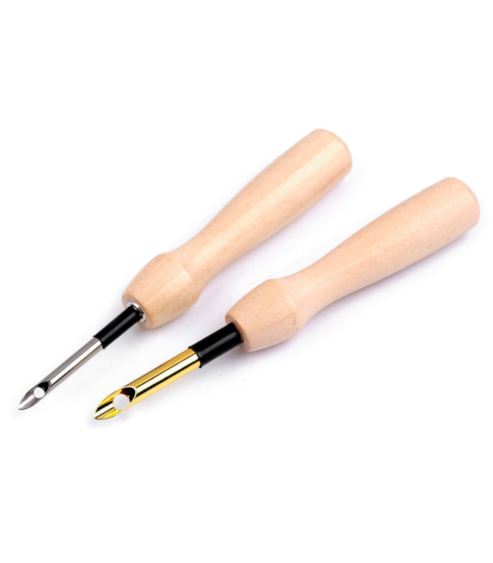 HOLLOW EMBROIDERY NEEDLE WITH WOODEN HANDLE (Ø 3.5 / Ø 5 MM)