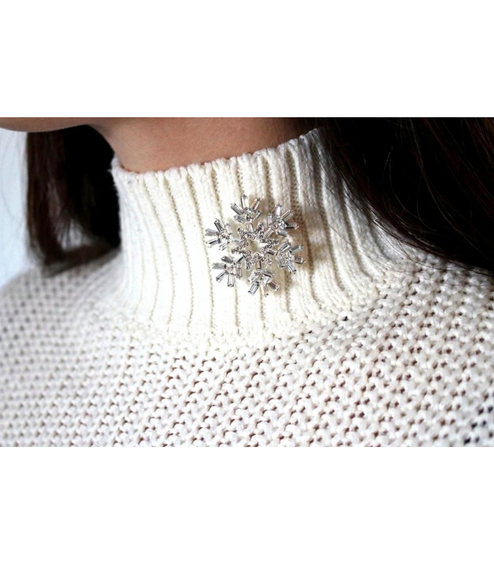 BROCHE ELEGANTE COPITO DE NIEVE – CRISTALES BRILLANTES