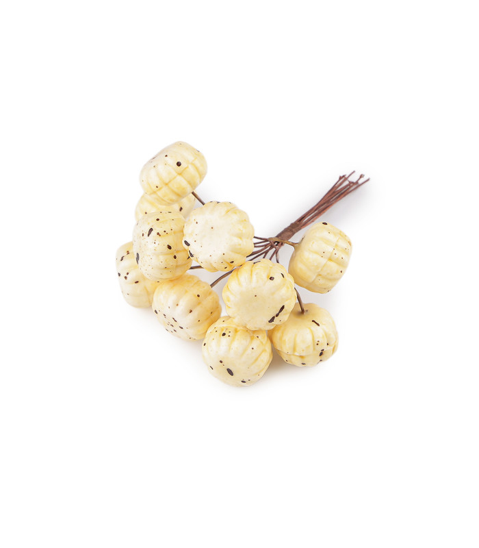 ARTIFICIAL PUMPKIN-SHAPED STAMENS ON WIRE – SET OF 10 PCS