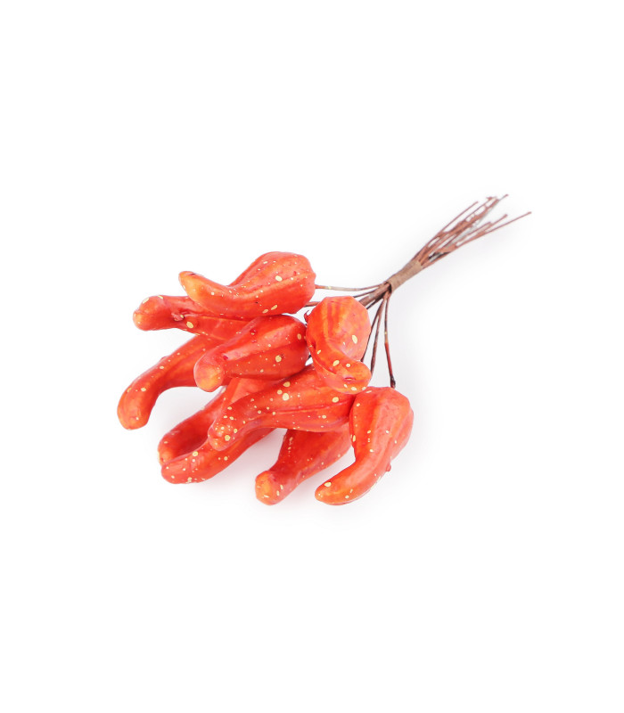 ARTIFICIAL PUMPKIN-SHAPED STAMENS ON WIRE – SET OF 10 PCS