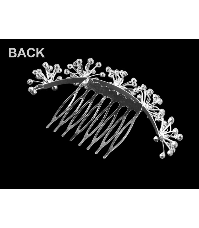 RHINESTONE HAIR COMB WITH FLOWERS
