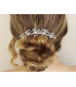 RHINESTONE HAIR COMB WITH FLOWERS