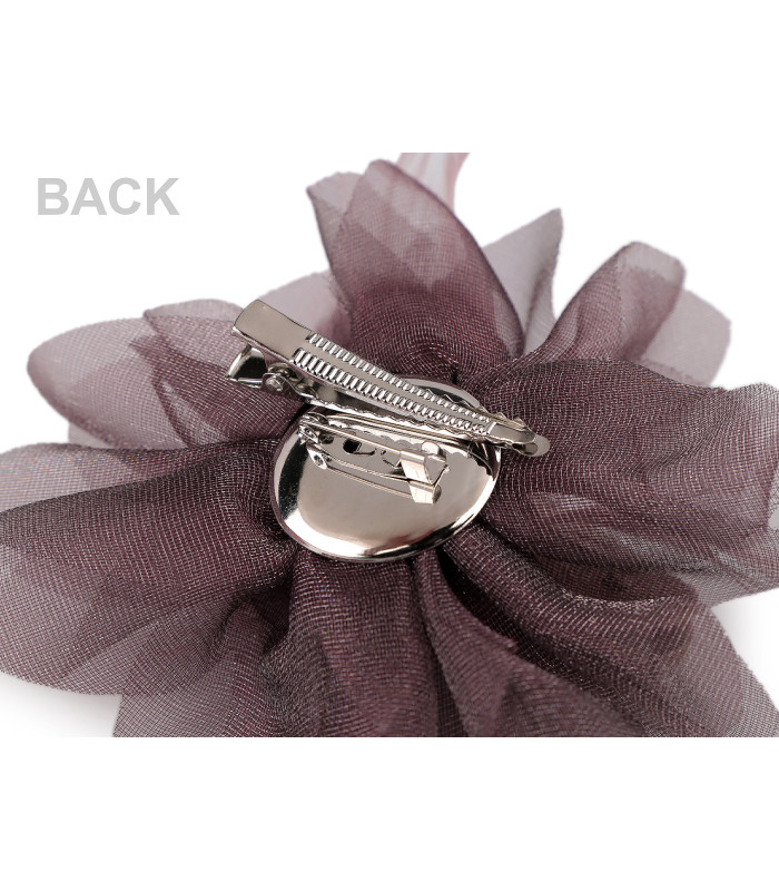 Broche com Contas de Cristal Lapidadas e Penas