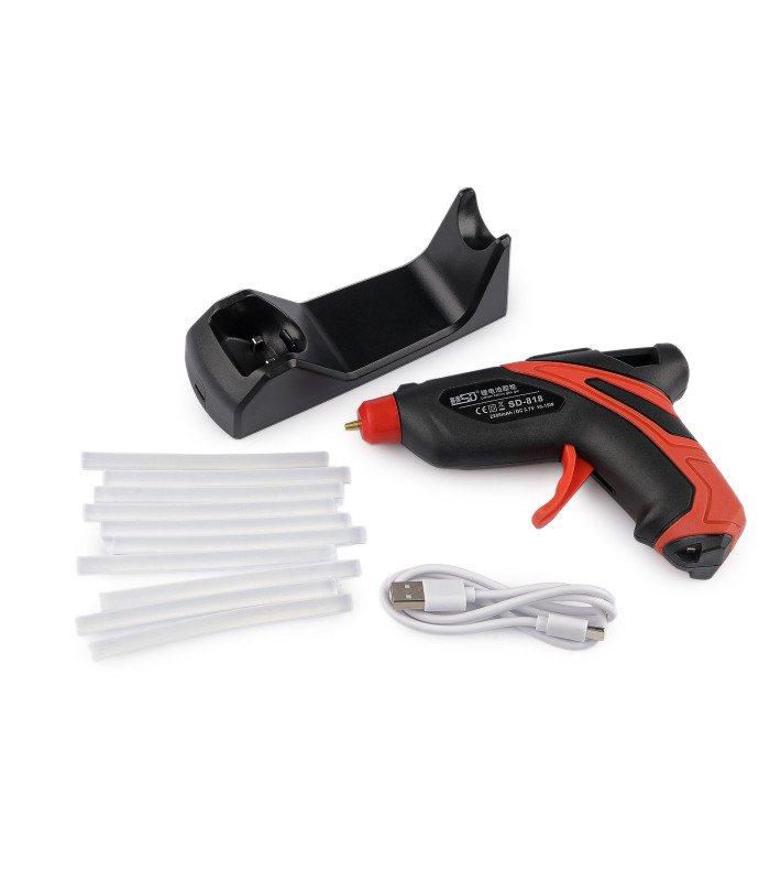 Pistola de Pegamento Termofusible Inalámbrica con Base de Carga USB – Ø 7 mm