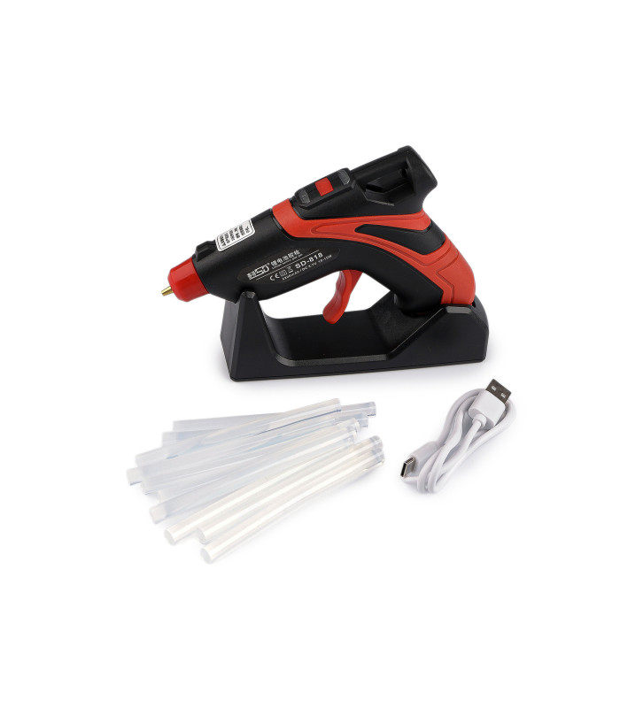 Cordless Hot Melt Glue Gun with USB Charging Base – Ø 7 mm