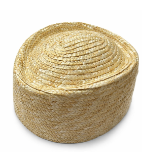 Base Pillbox em Palha Natural Trançada com Banda Interior – Fabricado em Espanha