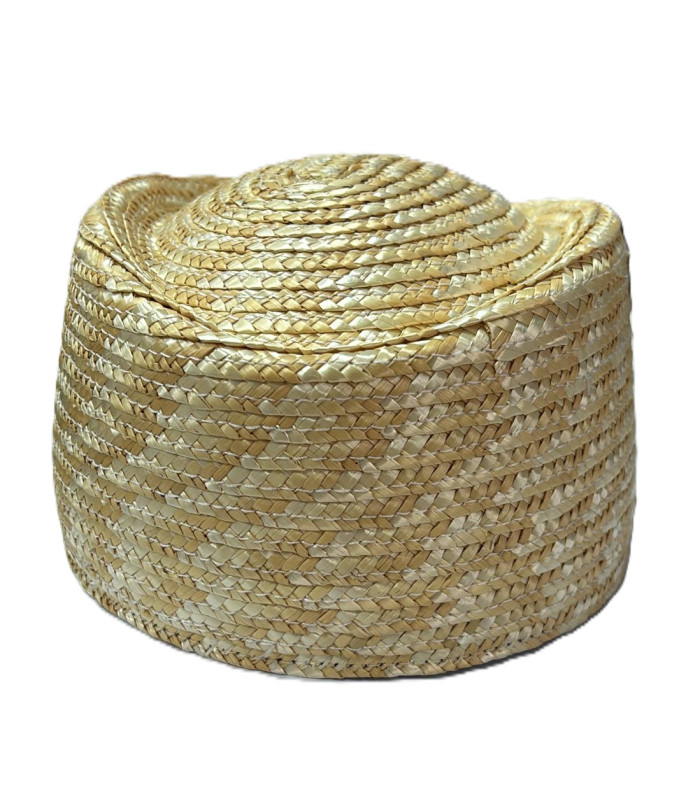 Base Pillbox em Palha Natural Trançada com Banda Interior – Fabricado em Espanha