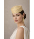 Braided Natural Straw Pillbox Hat Base with Inner Sweatband