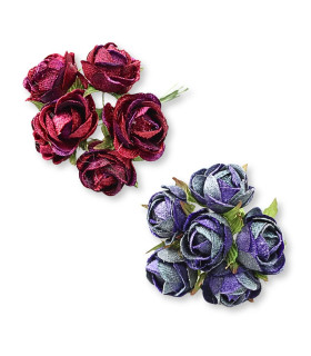 POMO DE 6 FLORES DE TERCIOPELO