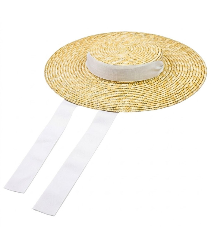 NATURAL BRAIDED STRAW CANOTIER - ADJUSTABLE