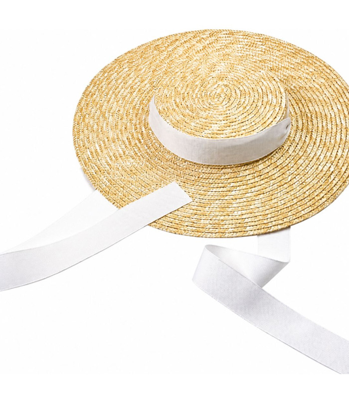 NATURAL BRAIDED STRAW CANOTIER - ADJUSTABLE