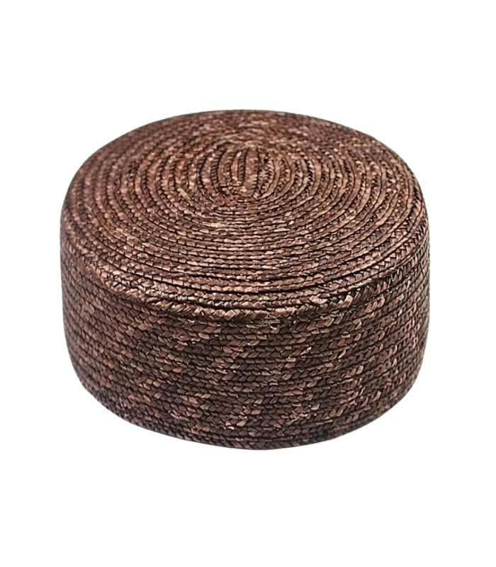 BASE PILLBOX DE PAJA NATURAL TRENZADA