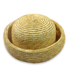 CASQUETE DE PAJA NATURAL TRENZADA "ÉLODIE"