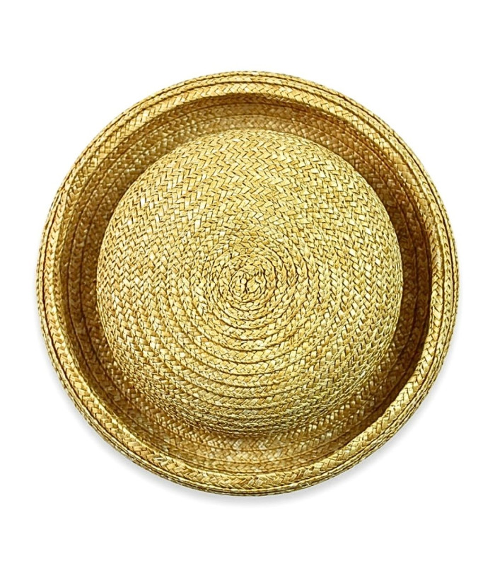 NATURAL BRAIDED STRAW BERET "ÉLODIE"